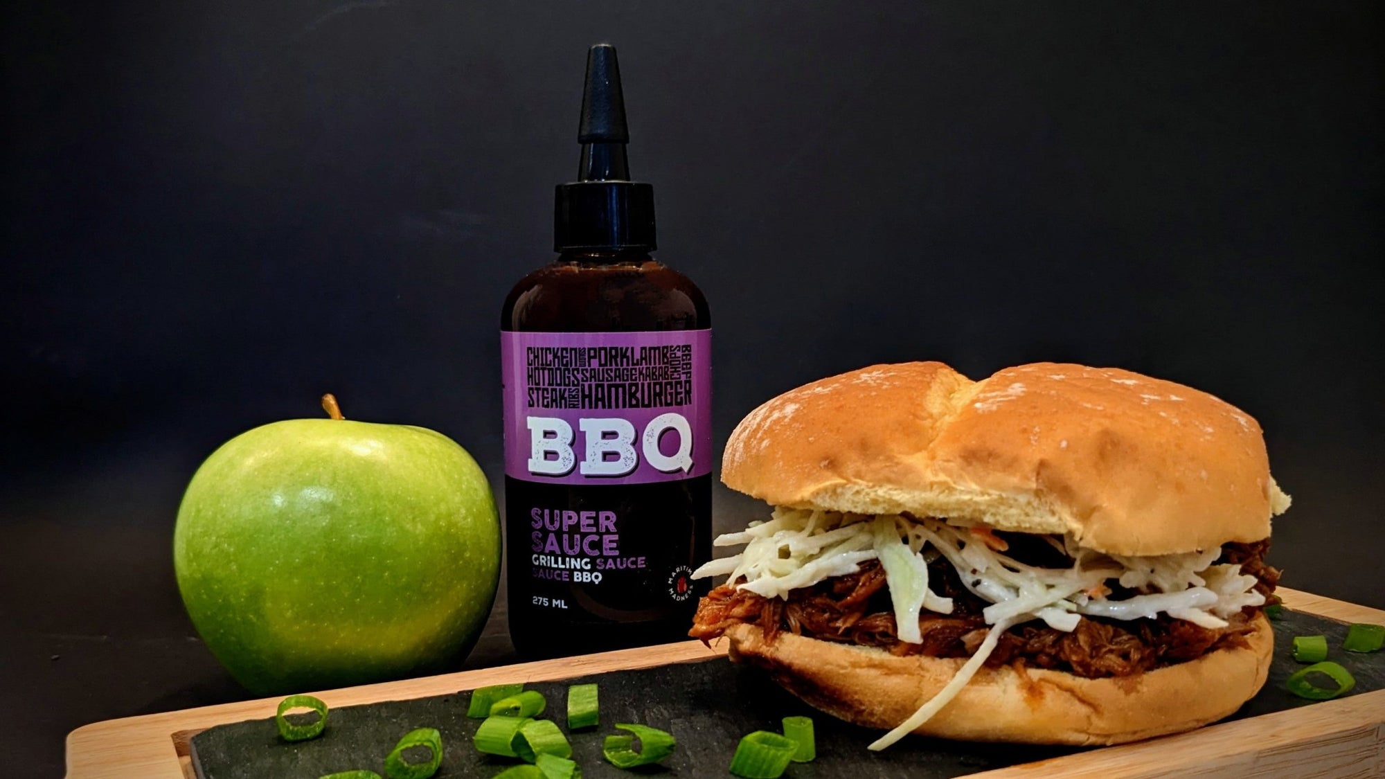 Super Sauce Pulled Pork Sandwich with Apple Coleslaw - Maritime Madness