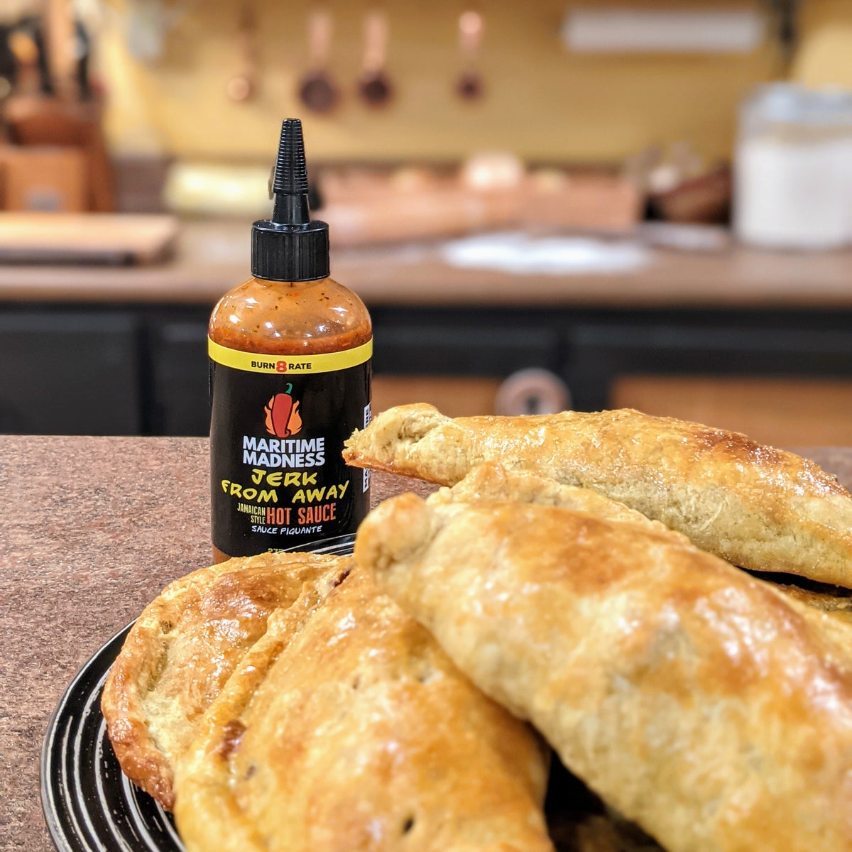 Delicious Jamaican beef patties wrapped in a golden brown pastry