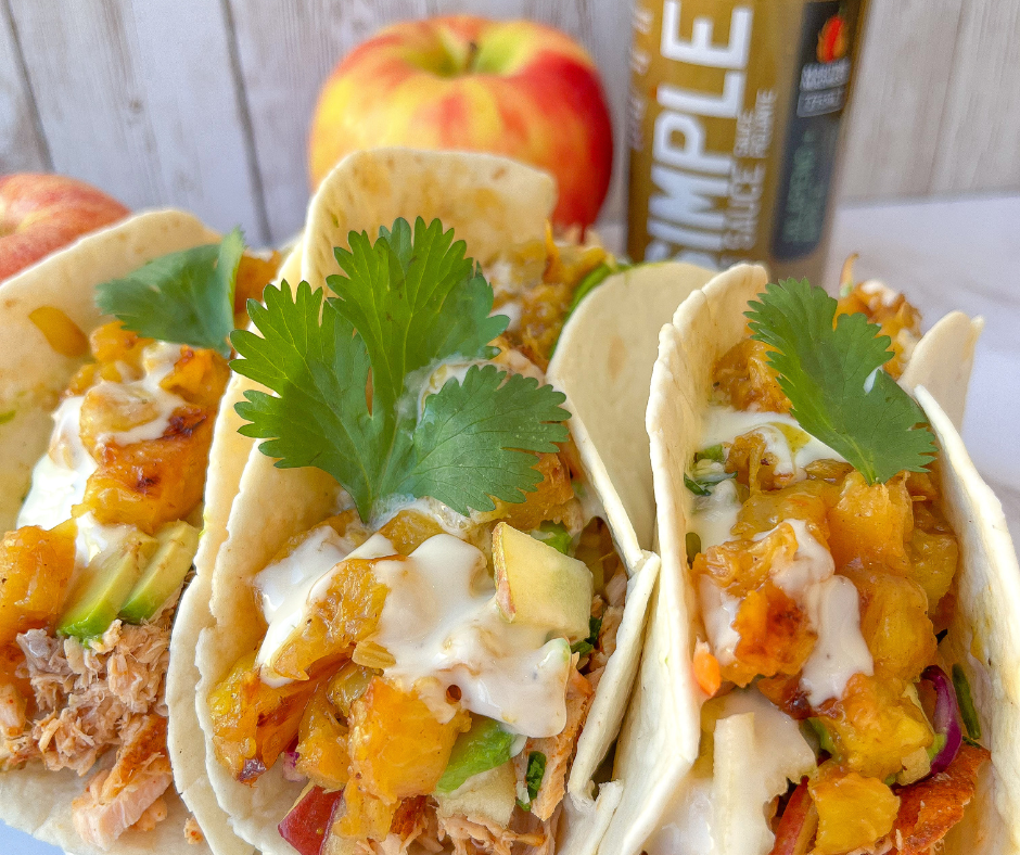 Fish Tacos with a Spicy Grilled Pineapple & Apple Slaw