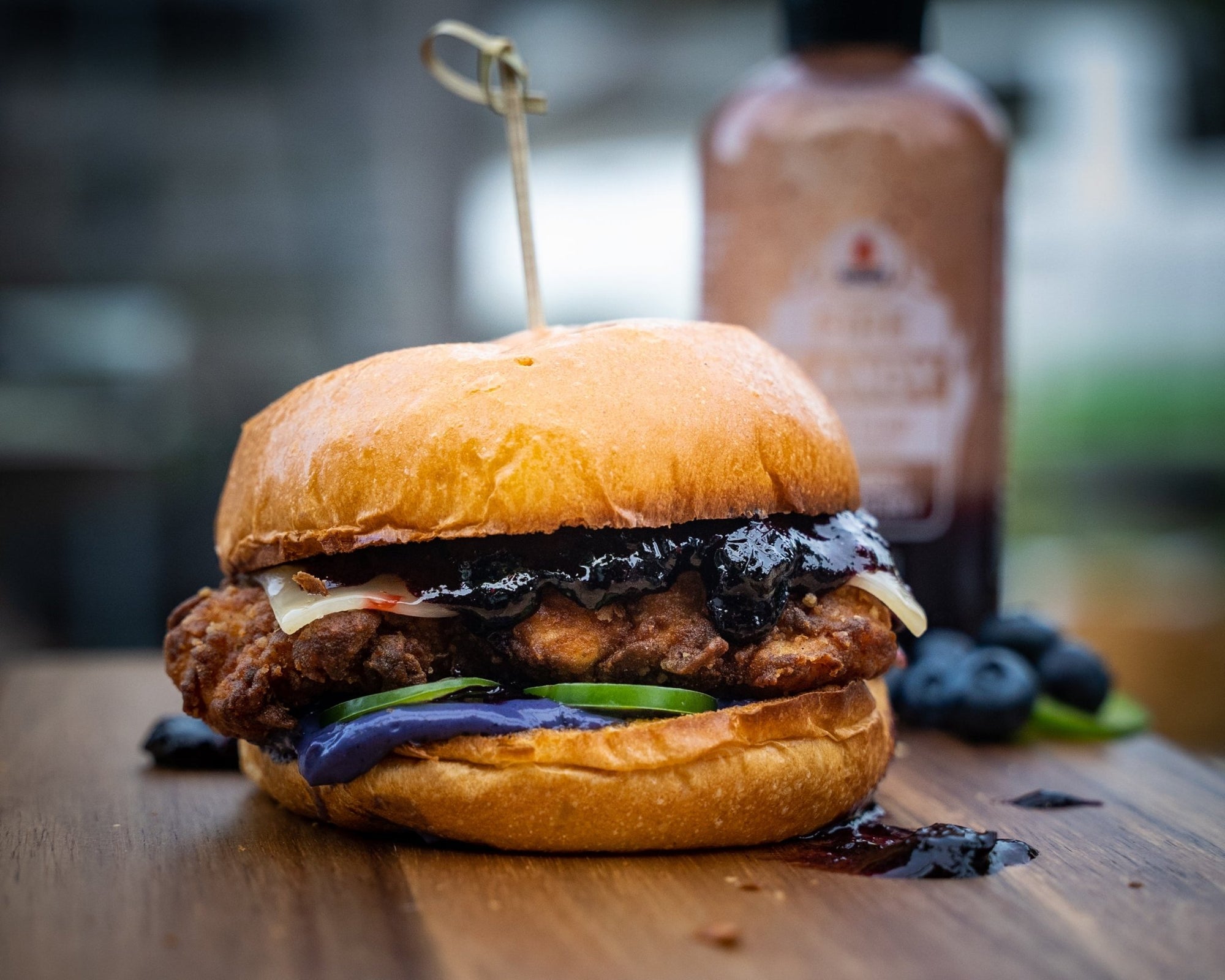 Sweet and Spicy Blueberry Chicken Burger - Maritime Madness