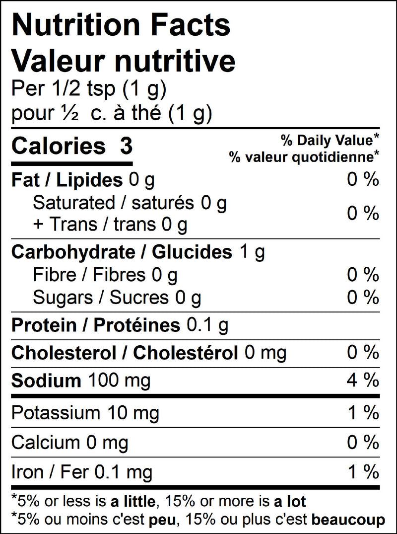 Sweet Chipotle Rub - Nutrition Facts - Maritime Madness