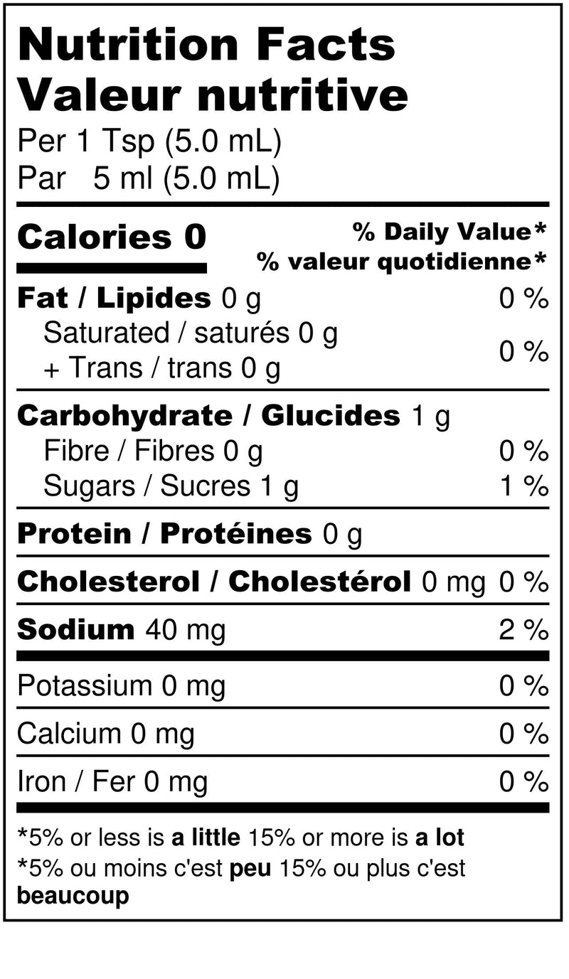 275mL Heavenly Horseradish Hot Sauce - Nutrition Facts - Maritime Madness