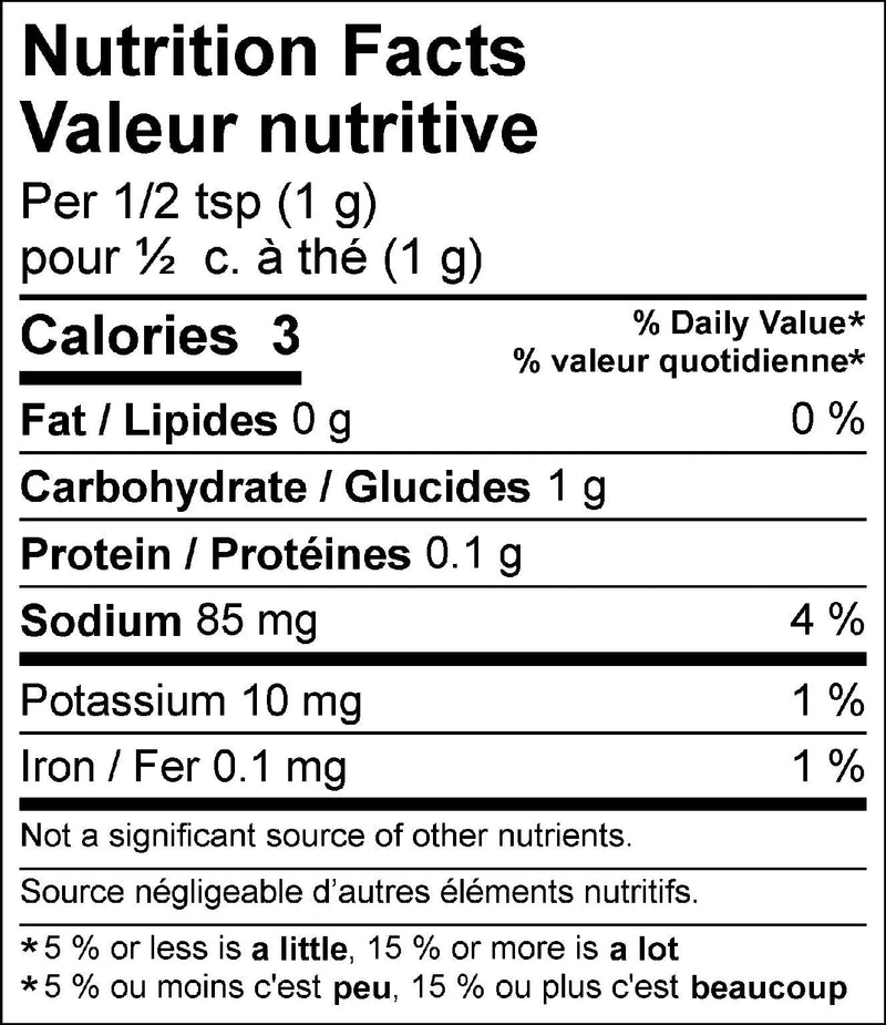 Unreal Pepper Rub - Nutrition Facts - Maritime Madness